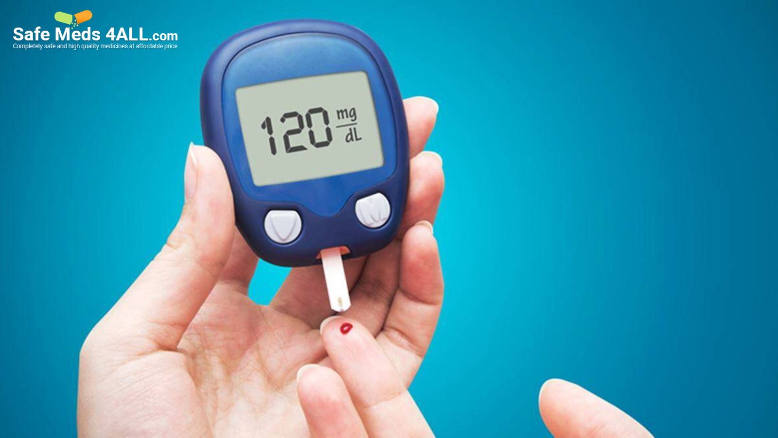 Measuring blood sugar level using a device.