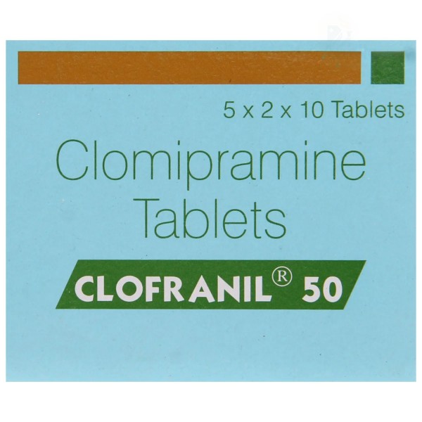 Box of generic Clomipramine 50mg tablets