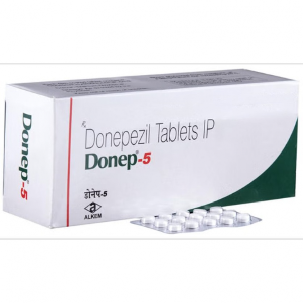 A box and a blister of Donepezil HCl 5mg tablets