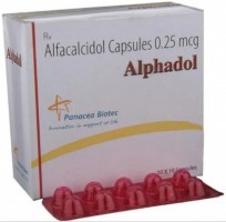 A pack of Alfacalcidol 0.25 mcg Generic Capsule