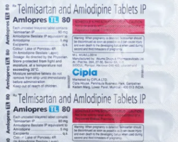 Blister of Telmisartan (80mg) + Amlodipine (5mg) Generic Tablets