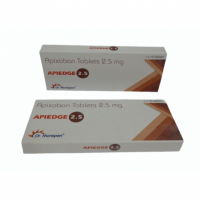 A box and a strip of generic Apixaban (2.5mg) tablet