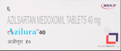 A box and a strip of Azilsartan medoxomil  40mg Generic Tablets 