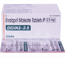 Box pack of Vasotec 2.5 mg Generic tablets - Enalapril