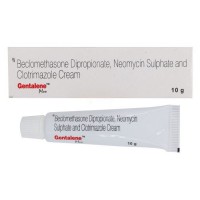 A box and a tube of Beclometasone (0.025% w/w) + Neomycin (0.5% w/w) + Clotrimazole (1% w/w) Generic  Cream