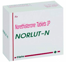 A pack of generic Norethisterone (5 mg) Tablet