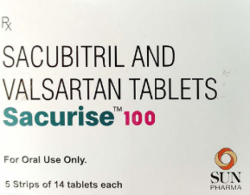 A box of Sacubitril (49mg) + Valsartan (51mg) Generic Tablets