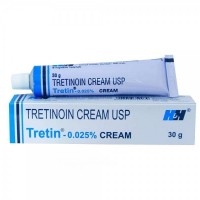 A box and a tube of Tretinoin 0.025% Cream (30gm)