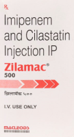 A box pack of Primaxin 500 mg / 500 mg Generic Injection - Imipenem / Cilastatin