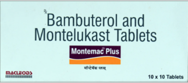 A box of generic Bambuterol (10mg) + Montelukast (10mg) Tablets