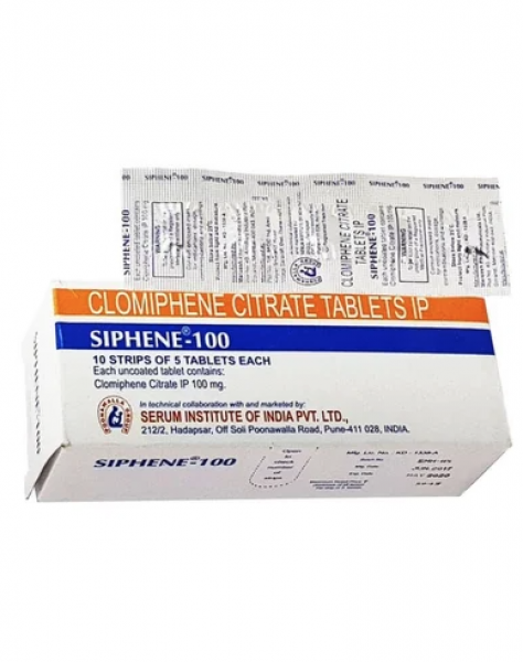 Box and blister strip of generic clomiphene citrate 100mg tablet