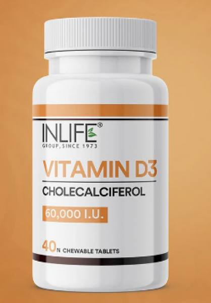 A bottle of 40 Vitamin D3 Tablets